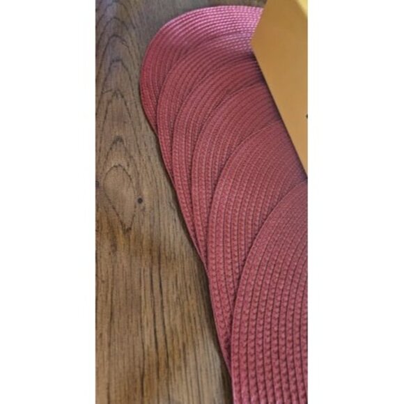 New Round Braided Placemats Set of 6 Table Mats for Dining Tables Woven Washable - Picture 2 of 2